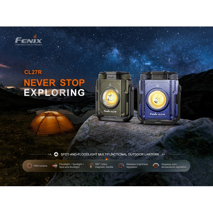 Fenix CL27R Rechargeable 1600L Spot-and-Floodlight Outdoor Lantern (Glacier Blue)