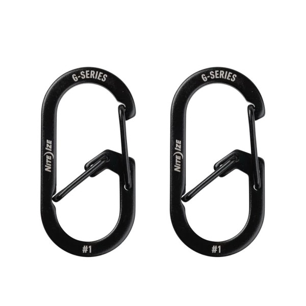 Nite Ize G-Series Dual Chamber Carabiner #1 (2pc Pack) (Black) GS1-01-2R6