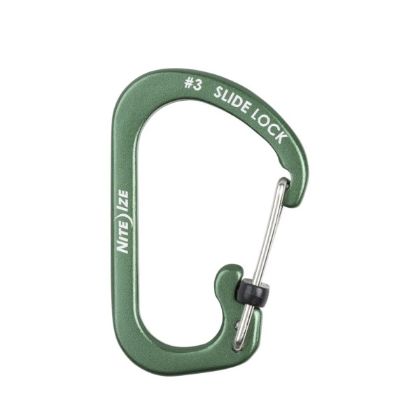 Nite Ize SlideLock Carabiner Aluminium #3 (Olive) CSLA3-08-R6