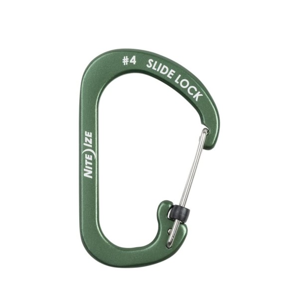 Nite Ize SlideLock Carabiner Aluminium #4 (Olive) CSLA4-08-R6