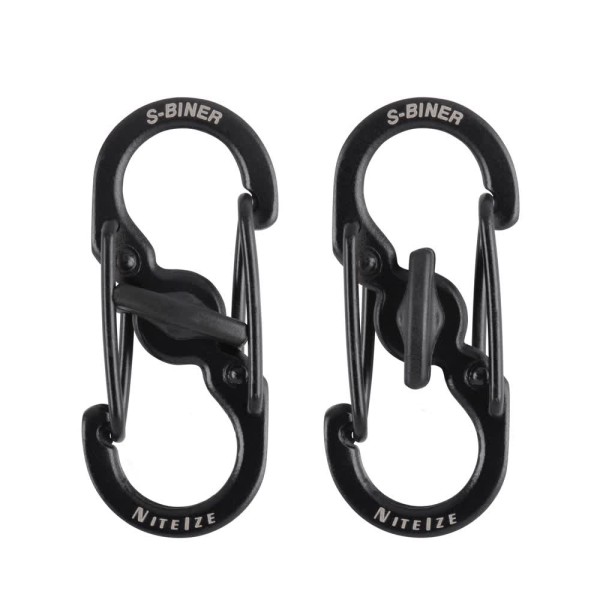 Nite Ize S-Biner MicroLock Stainless Steel (2pc Pack) (Black) LSBM-01-2R3