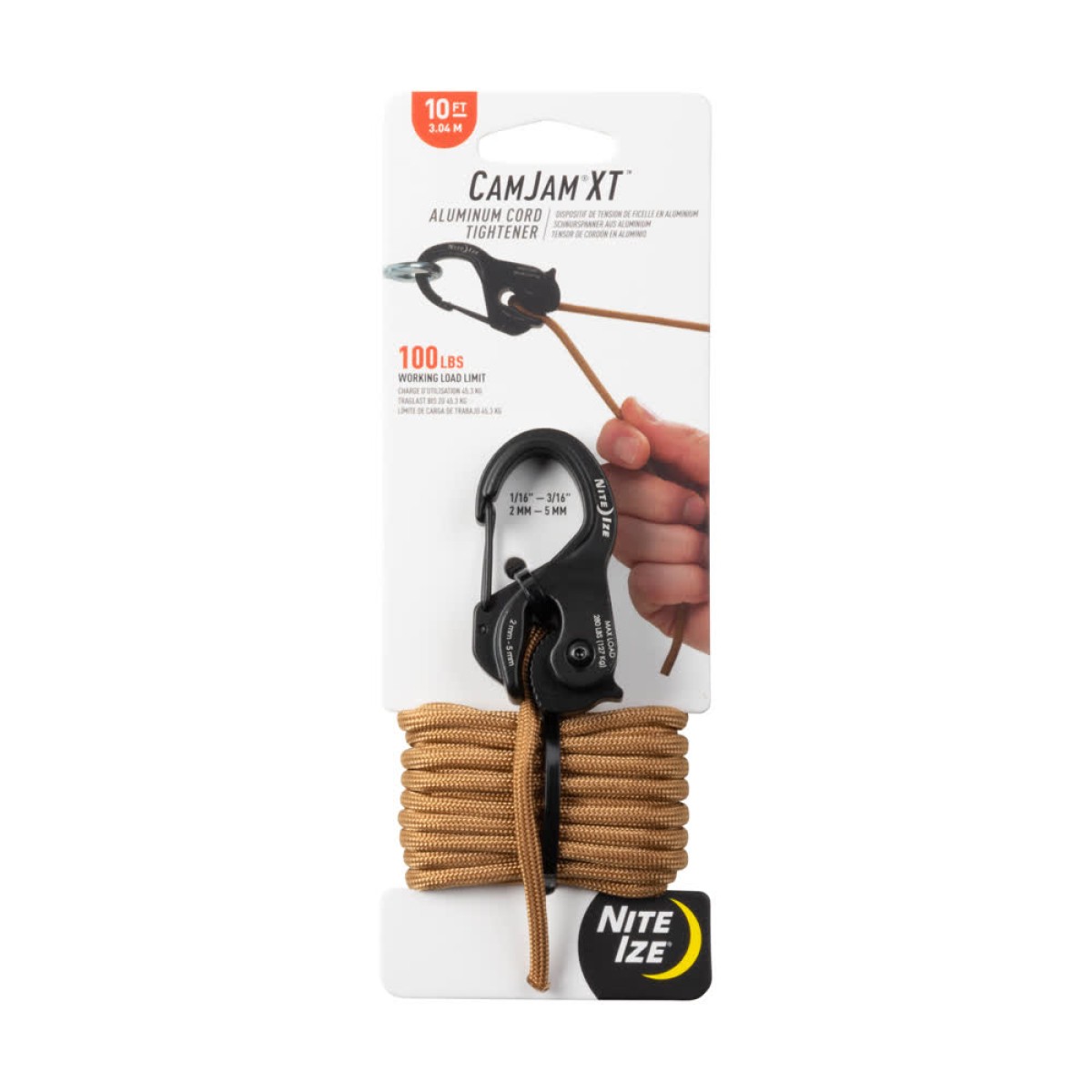 Nite Ize CamJam XT Aluminium Cord Tightener With Coyote Paracord NCJSA-29-R3