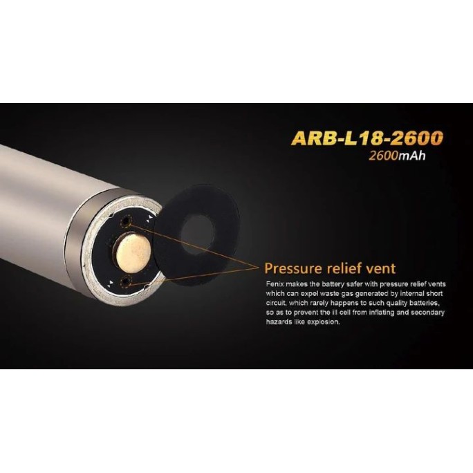 Fenix 18650 3.6V 2600mAh Li-ion Protected Rechargeable Battery (ARB-L18-2600)
