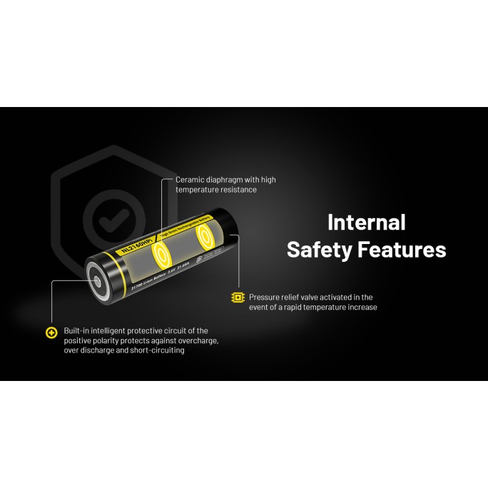 Nitecore Custom 21700 6000mAh 20A 3.6V Rechargeable Li-ion Battery NL2160HPi
