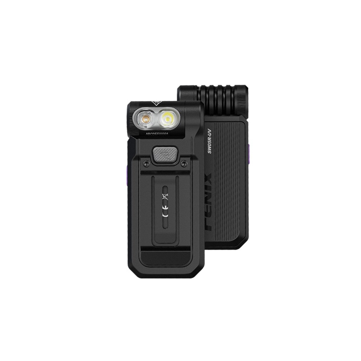 Fenix SW05R-UV Clip On Rechargeable Flashlight with UV Light (Black)