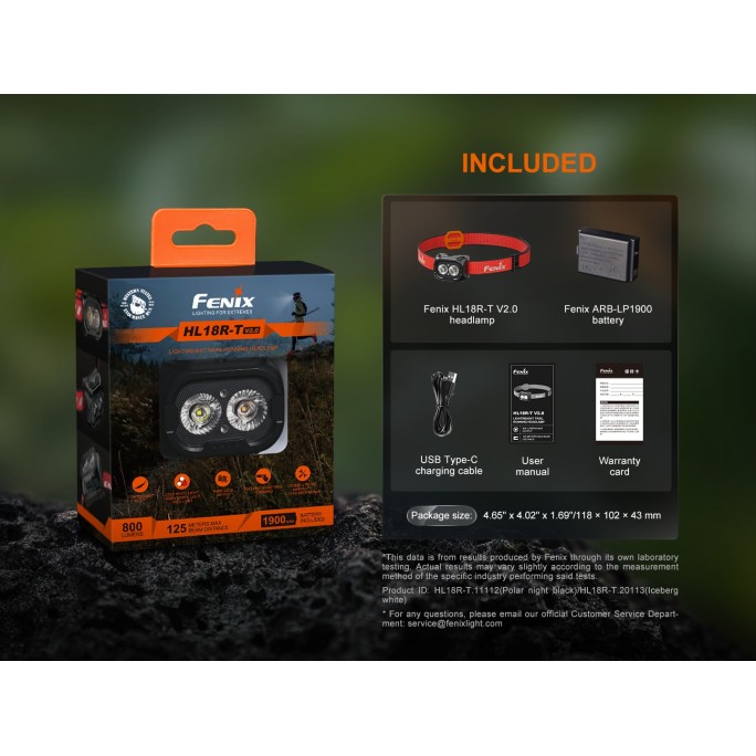 Fenix HL18R-T V2.0 800L LED Rechargeable Headlamp (Iceberg White)