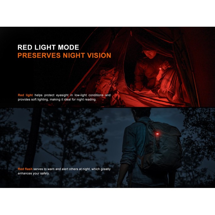 Fenix SW05R-RED Clip On Rechargeable Flashlight with Red Light (Spruce Green)