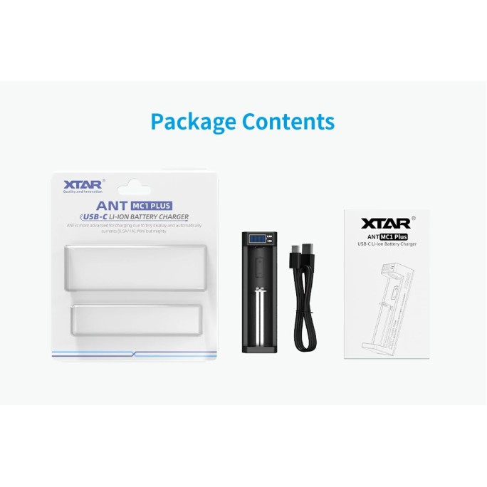 XTAR ANT MC1 Plus (USB-C) Li-Ion 0.5A 1.0A Battery Charger