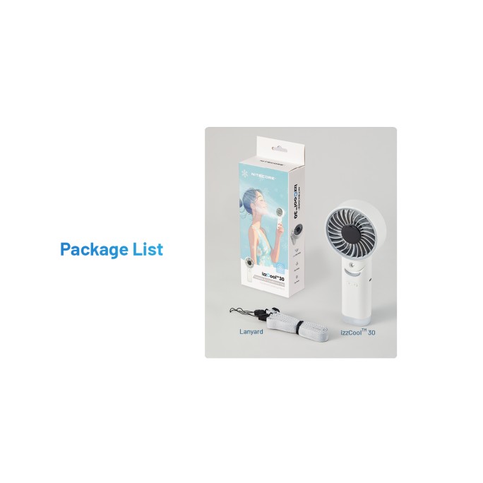 Nitecore izzCool 30 Portable Foldable Handheld Air Conditioner Mist Fan