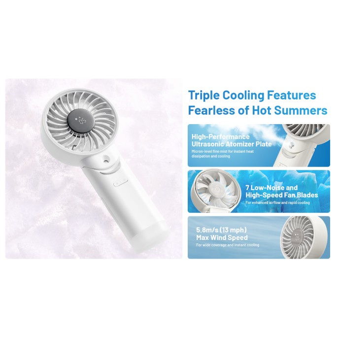 Nitecore izzCool 30 Portable Foldable Handheld Air Conditioner Mist Fan