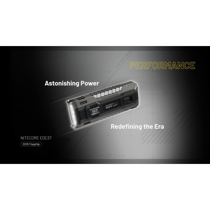 Nitecore EDC37 NiteLab UHi 20 MAX LED 8000 Lumens High Performance EDC USB Rechargeable Flashlight