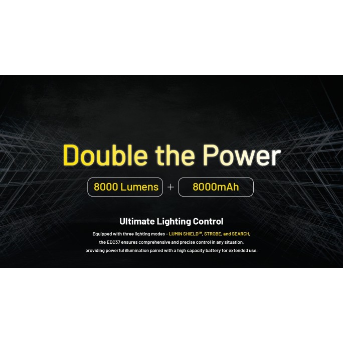 Nitecore EDC37 NiteLab UHi 20 MAX LED 8000 Lumens High Performance EDC USB Rechargeable Flashlight