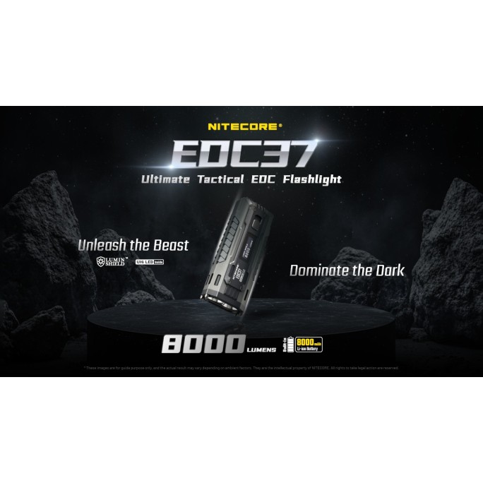 Nitecore EDC37 NiteLab UHi 20 MAX LED 8000 Lumens High Performance EDC USB Rechargeable Flashlight