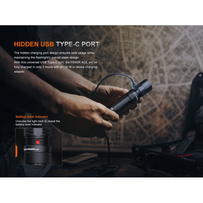 Fenix PD45R ACE Luminus SFT70-Gen2 LED 3200L Multi-Mode Rechargeable Flashlight