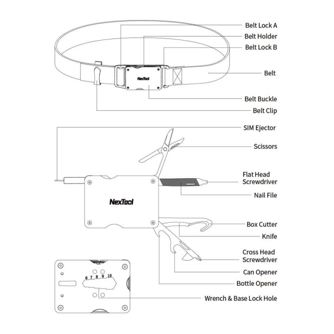 NexTool Belt with Multifunction Tool In the Belt Buckle description image 10
